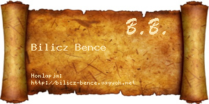 Bilicz Bence névjegykártya